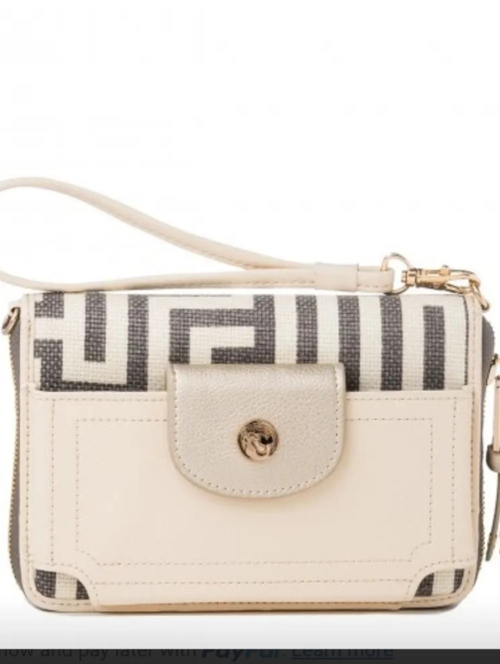 Spartina 449 De Renne Multi Phone Wallet In Dove Gray & Winter White, Leather